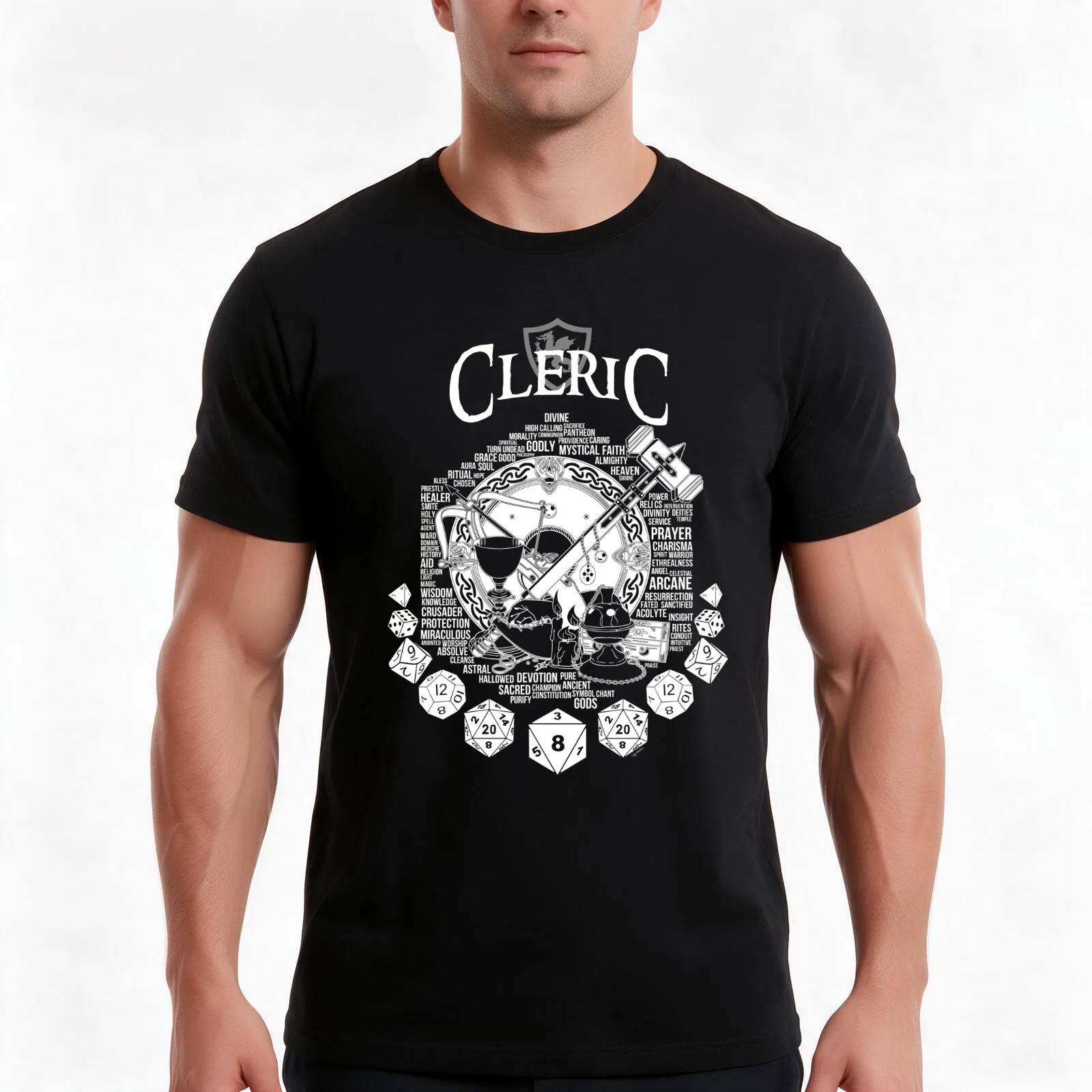RPG Class Series: Cleric - White Version T-Shirt Summer Casual Cotton Tee Oversized Streetwear Tops Vintage Graphic Print
