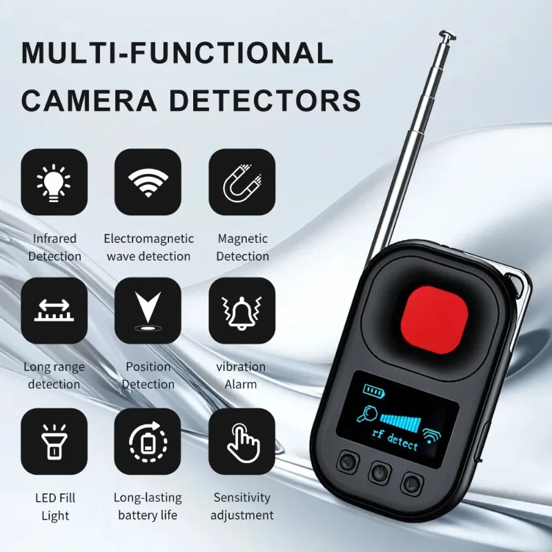 Detector de cámara invisible, rastreador GPS antirrobo, sensor remoto magnético y infrarrojo, sensibilidad ajustable con vibración Al