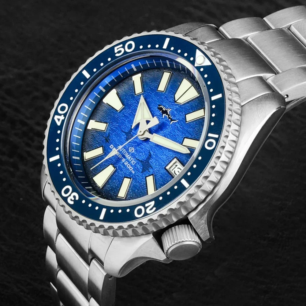 Heimdallr SKX007 Diving Watch Titanium NH35 Fully Automatic Sapphire Crystal 20Bar Waterproof C3 Ultra Bright Luxury Men's Watch