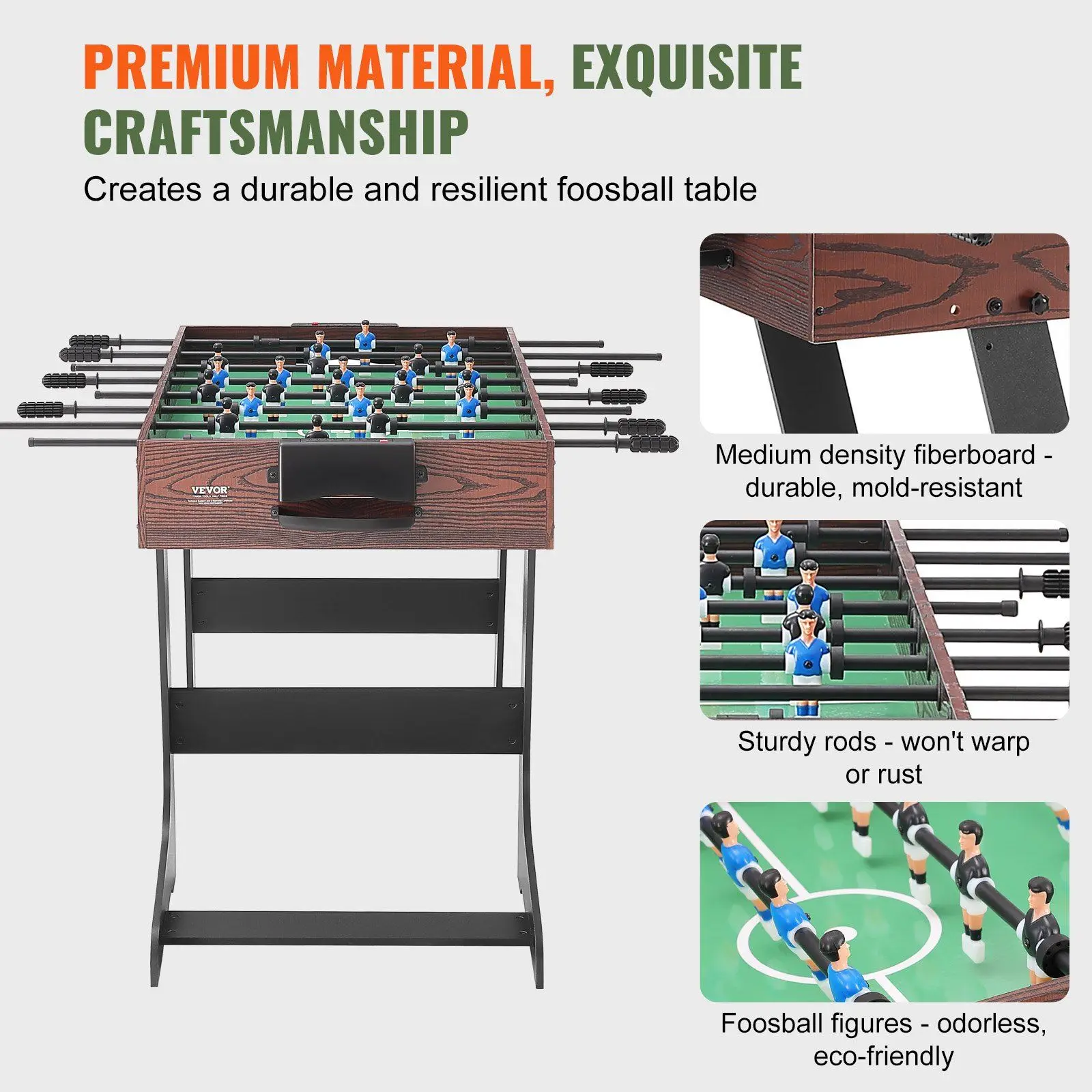 Folding Foosball Table, 42 inch Standard Size Foosball Table Indoor Full Size Foosball Table