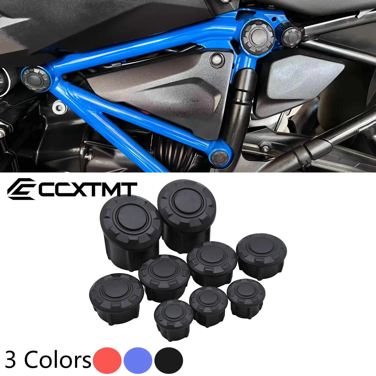 9 PCS Motorcycle Frame Hole Cover Caps Plug For BMW R1250 GS LC 2018-2022 R1250 GS Adventure 2018-2024 R1200 GS LC/ADV 2014-2018