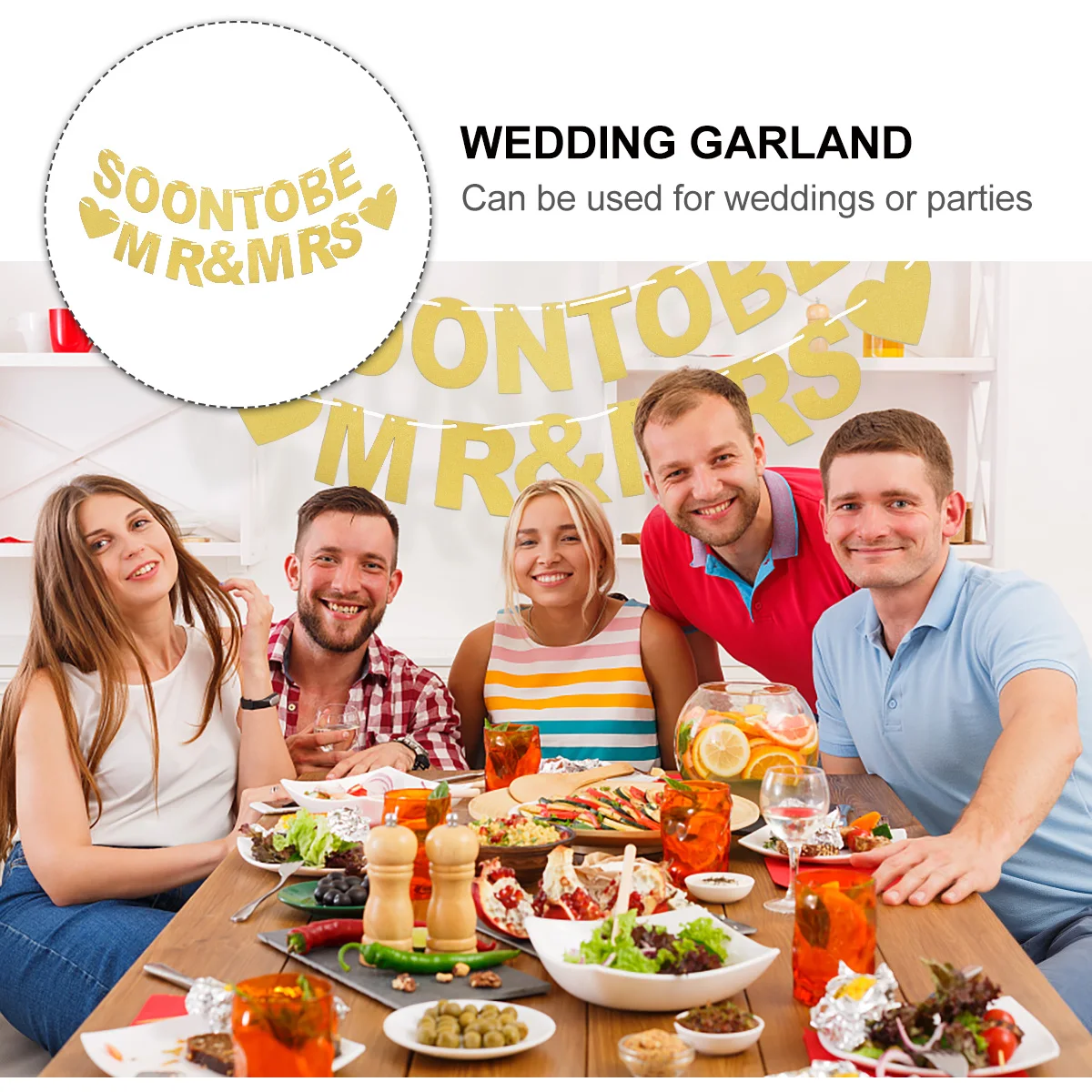 

Wedding Decoration String Flags Bridal Party Anniversary Bunting Engagement Decorations European American