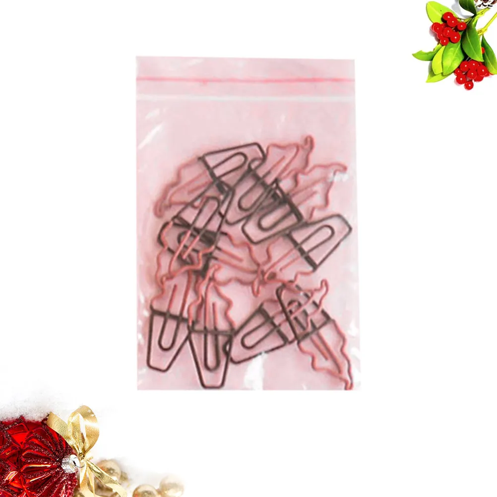 10Pcs Ice Cream Style Paper Clip Holders Strong Metal Clips for Documents Photos Name Cards Filing Sorting Stationery Office