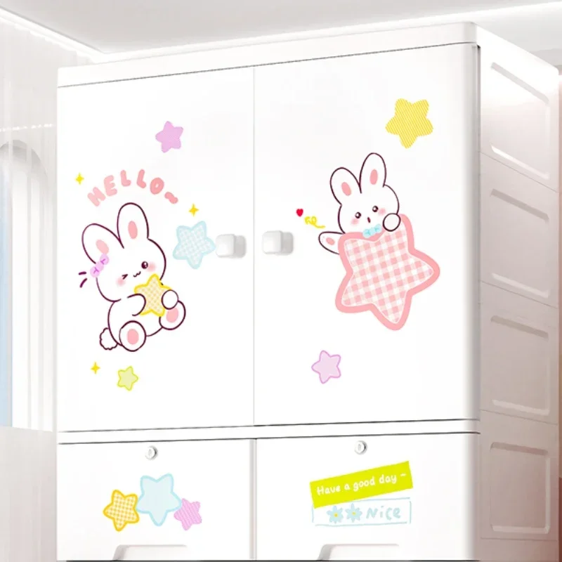 Clothes Rack Children Wardrobes Storage Closet Plastic Bedroom Children Wardrobes Baby  Home Furniture