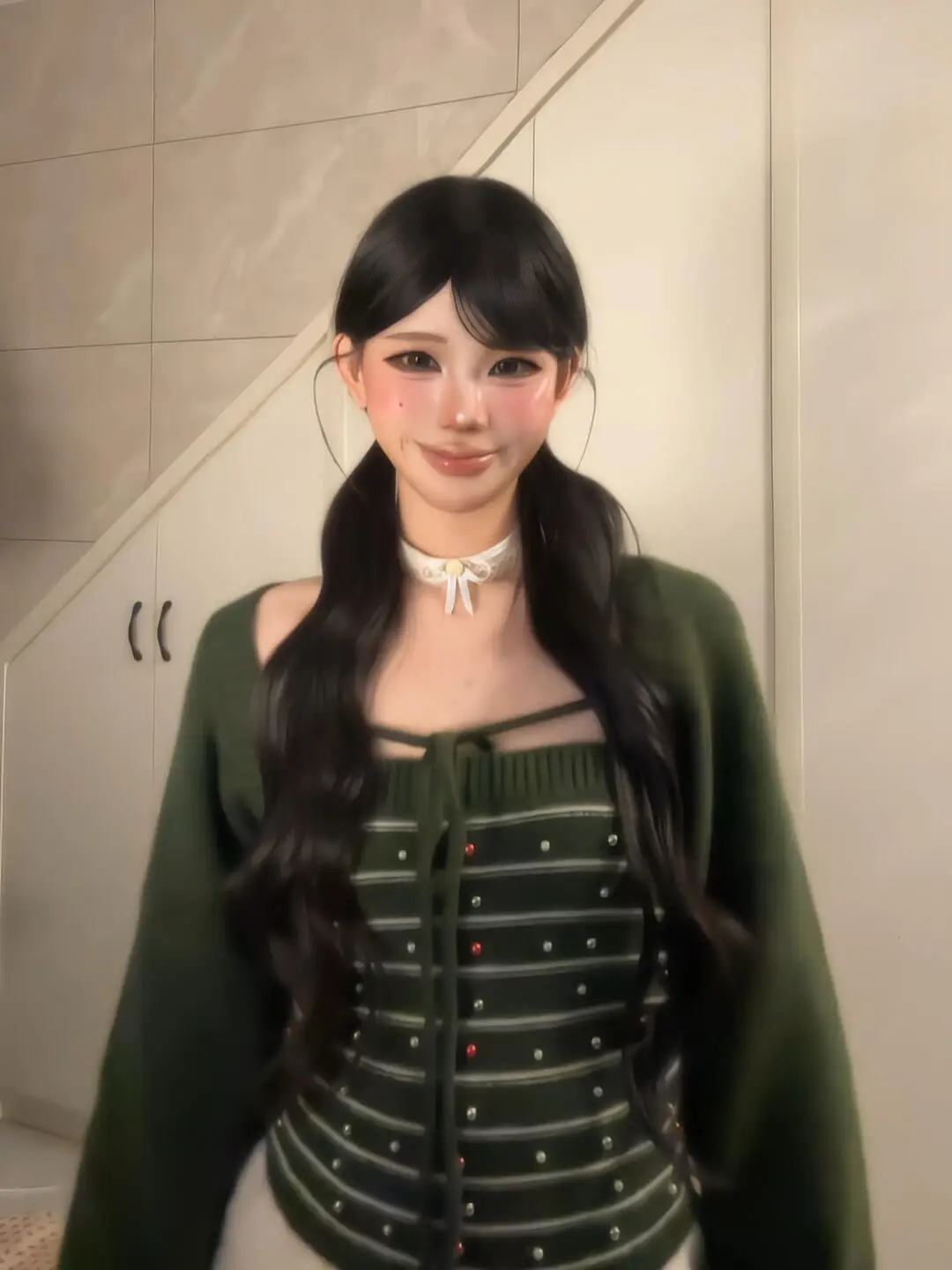 

een Knitted Sweater Pearl Striped Tube Top Vest Cisas Romance Women's Winter Faion Two-Piece Set Soft Loose Fit Long ...