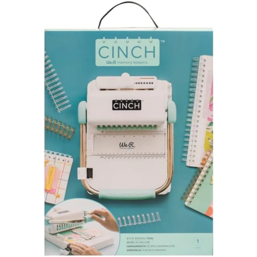 Cinch Book Binding Machine Version 2 for professional books, notebooks, calendars; mint color; metal and plastic construction;