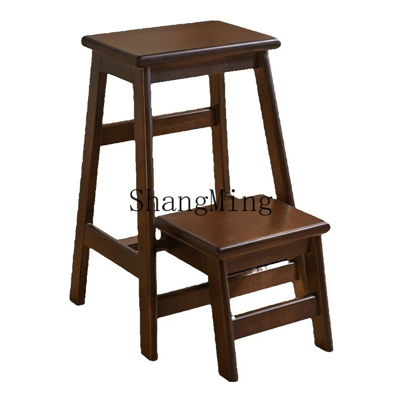 

ZYY solid wood two-layer ladder stool step stool ladder chair two-in-one household foldable
