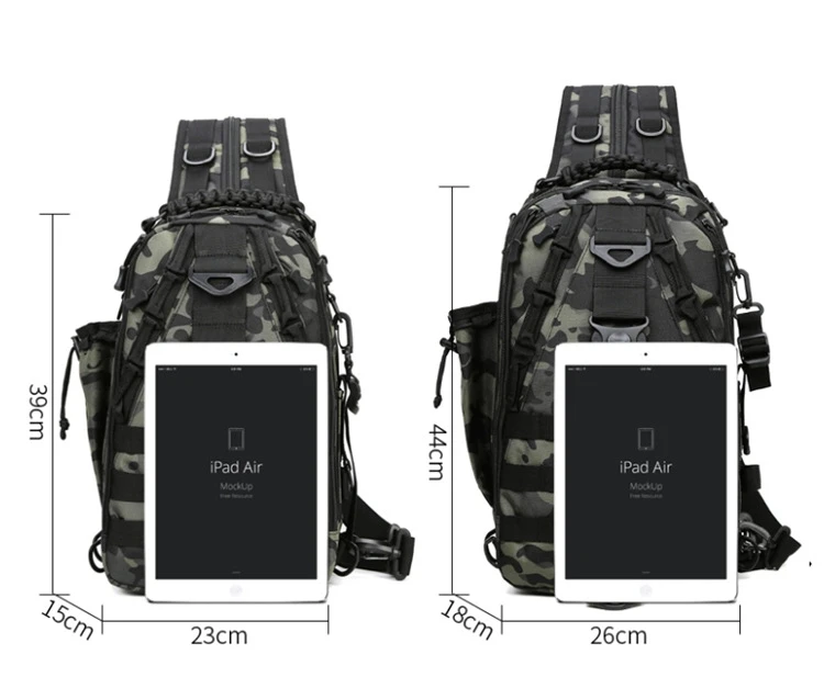 Imagem -06 - Pesca ao ar Livre Combater Bolsa Impermeável Caminhadas Ciclismo Viagem Mochila Ombro Tactical Bolsa Peito Peixe Iscas Ferramentas Mochila