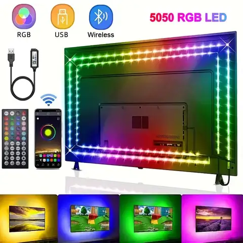Usb Led 스트립 5V 5050 스마트 Led 빛 벽 룸 블루투스 Wifi Alexa 15 20 미터 Rgb 테이프 Tv 백라이트 Led 리본 밴드 Luces