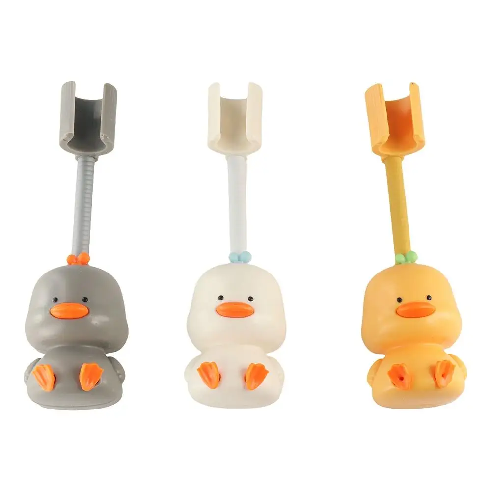 Duck Shape Shower Head Rack Cartoon Punch-free Shower Base Bracket Wall Hanging with Adhesive Back Shower Head Holder Universal