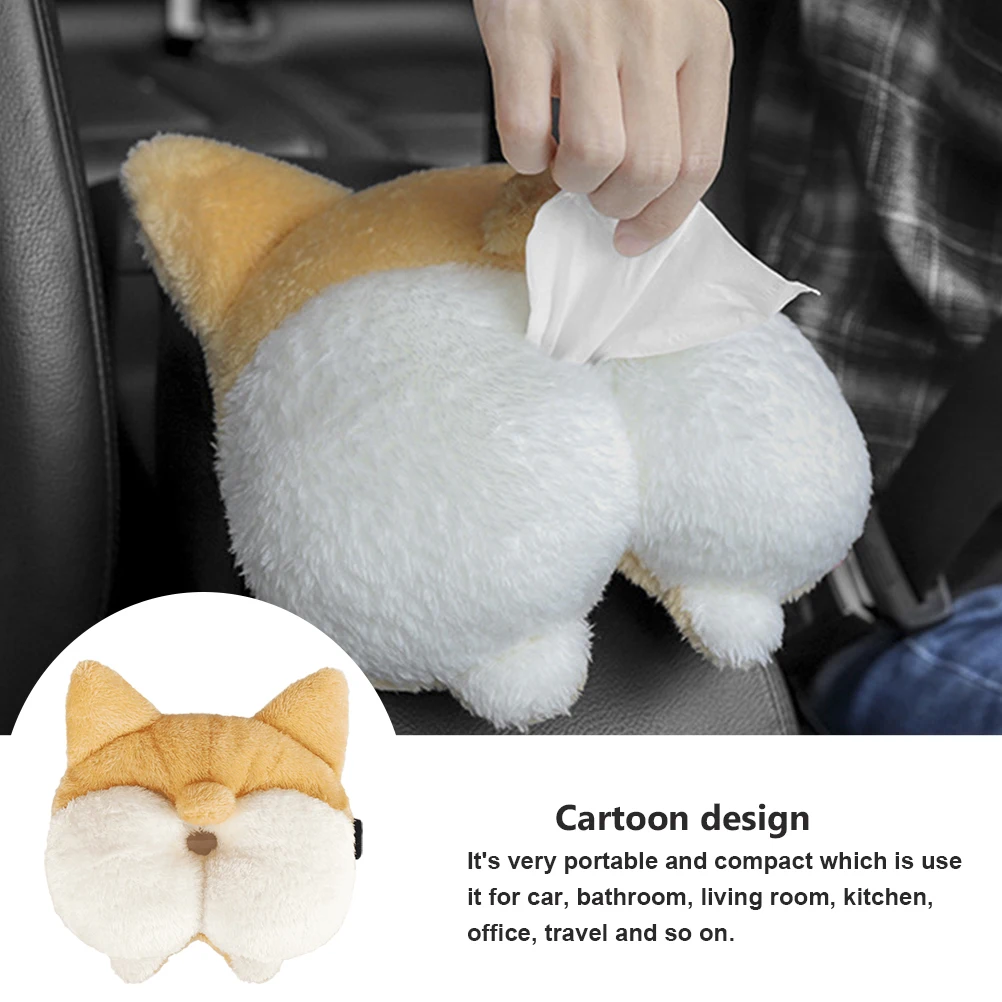 

2Pcs Animal Tissue Box Set Cartoon Design Portable Home Car Office Travel Storage Adorable Cartoon Tissue Container Toy