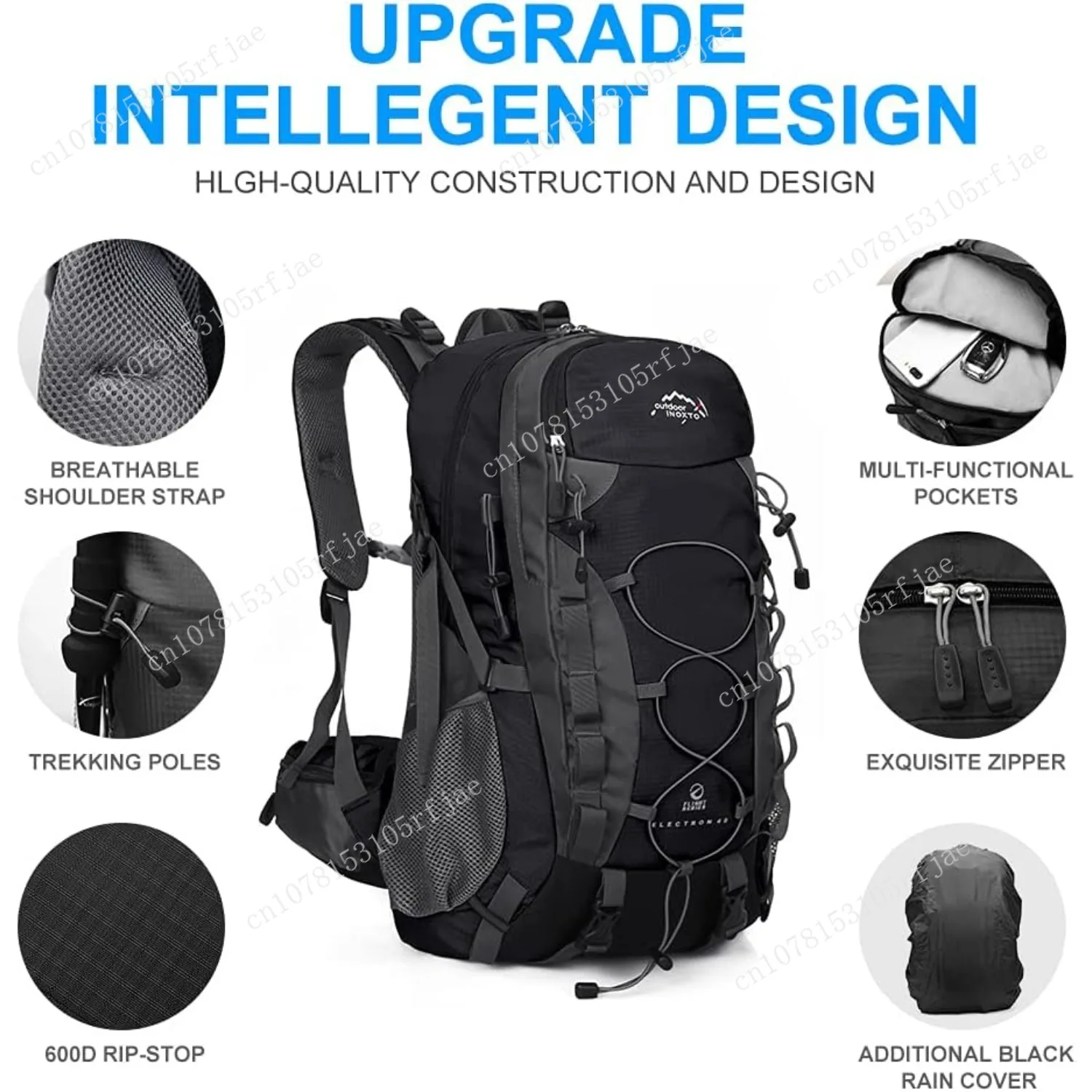 INOXTO lightweight Hiking Backpack 35L/40L Hiking Daypack with Waterproof Rain Cover for Travel Camping Outdoor Men and Women