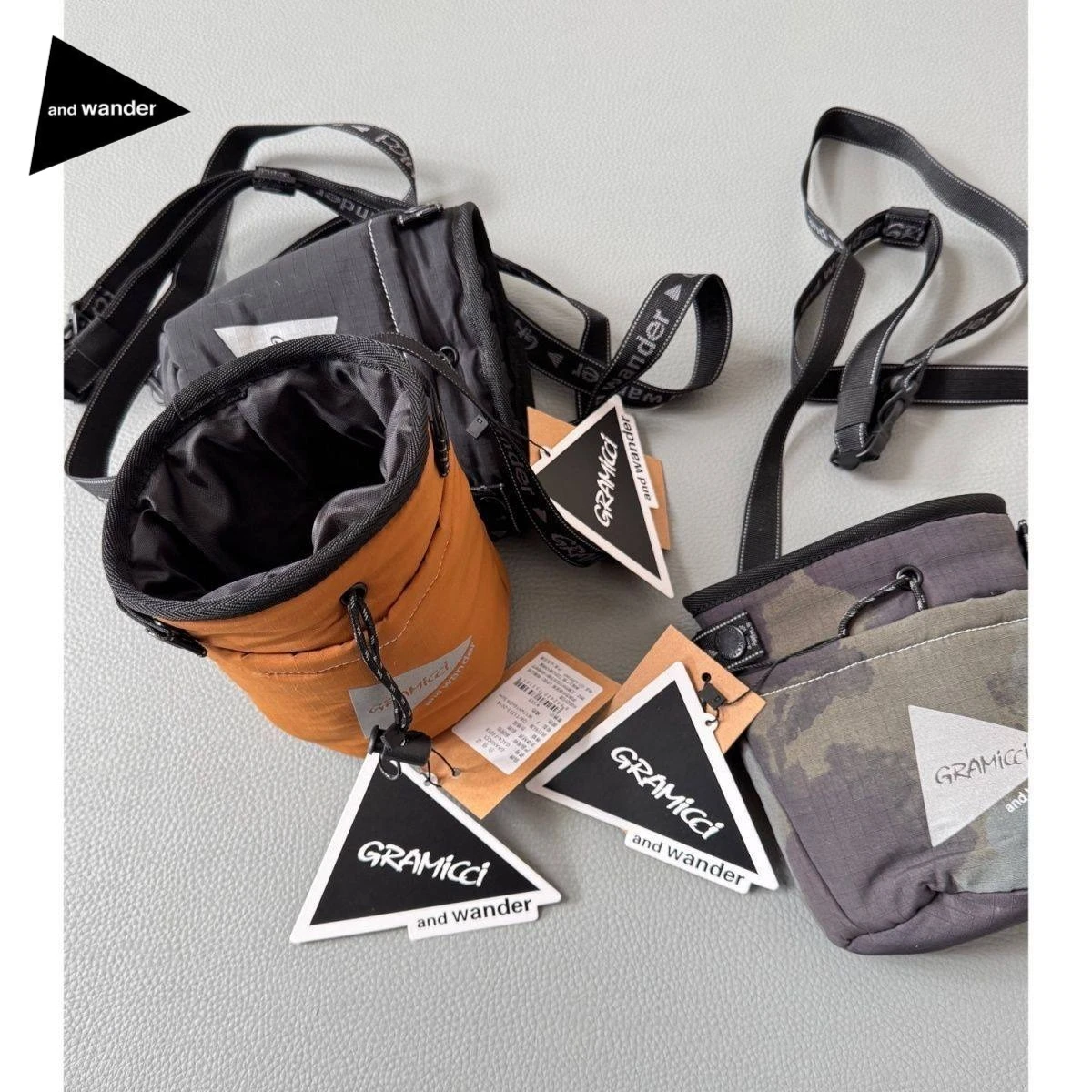 And Wander Unisex Padded Crossbody Waist Bag,Japanese Mountain‑Inspired Chalk Sling Pouch for Climbing Daily Outdoor Use