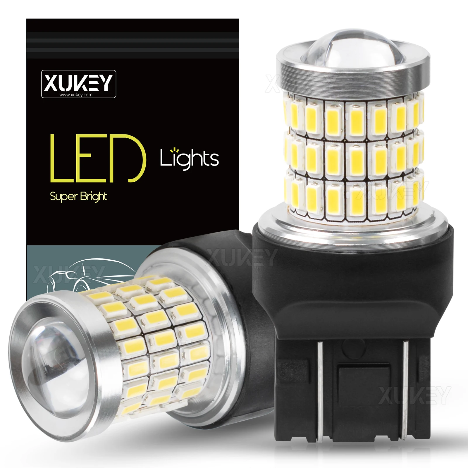 2 шт. Ксеноновые белые Автомобильные светодиодные светильник пы для заднего хода 7443 лампа 7440 для светильник задний стоп-сигнал DRL стояночные огни свет s T20 7441 7444