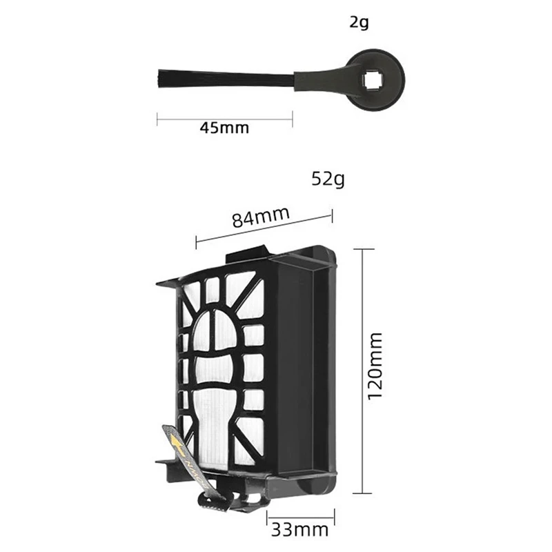 Filtros de repuesto de cepillo lateral para Shark AI, AV2501S, AV2501AE, RV2502AE, RV2520AOUS, AV2510AOUS