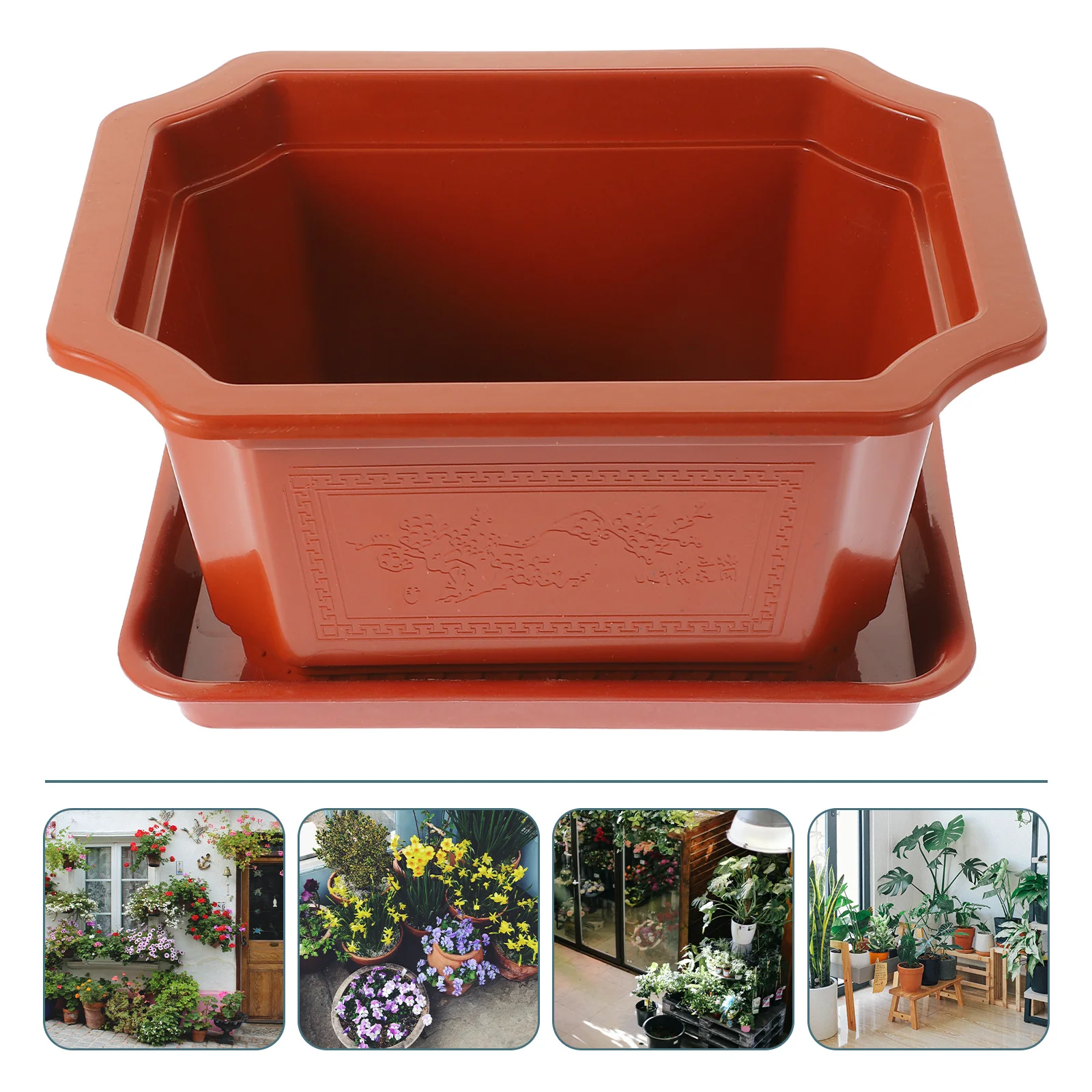 6 conjuntos de vasos de plástico suculentas plantadores para decoração de casa peitoril da janela varanda jardim recipiente vasos de suculentas de plástico