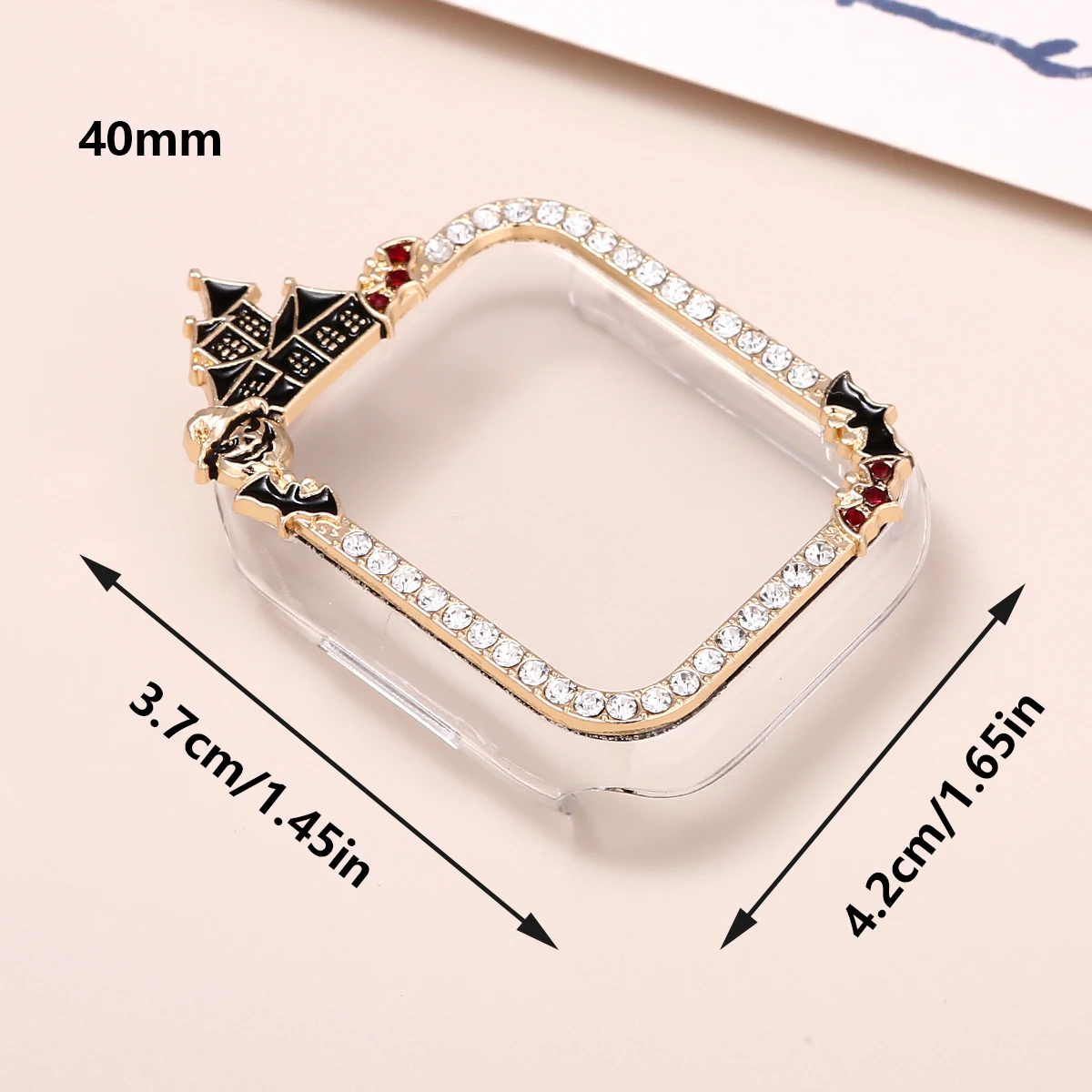 Protective Case for Apple Watch Case 9/8/7 41mm 45mm Halloween Bling Rhinestone Women Bumper Frame Cover iWatch Series 40/44mm