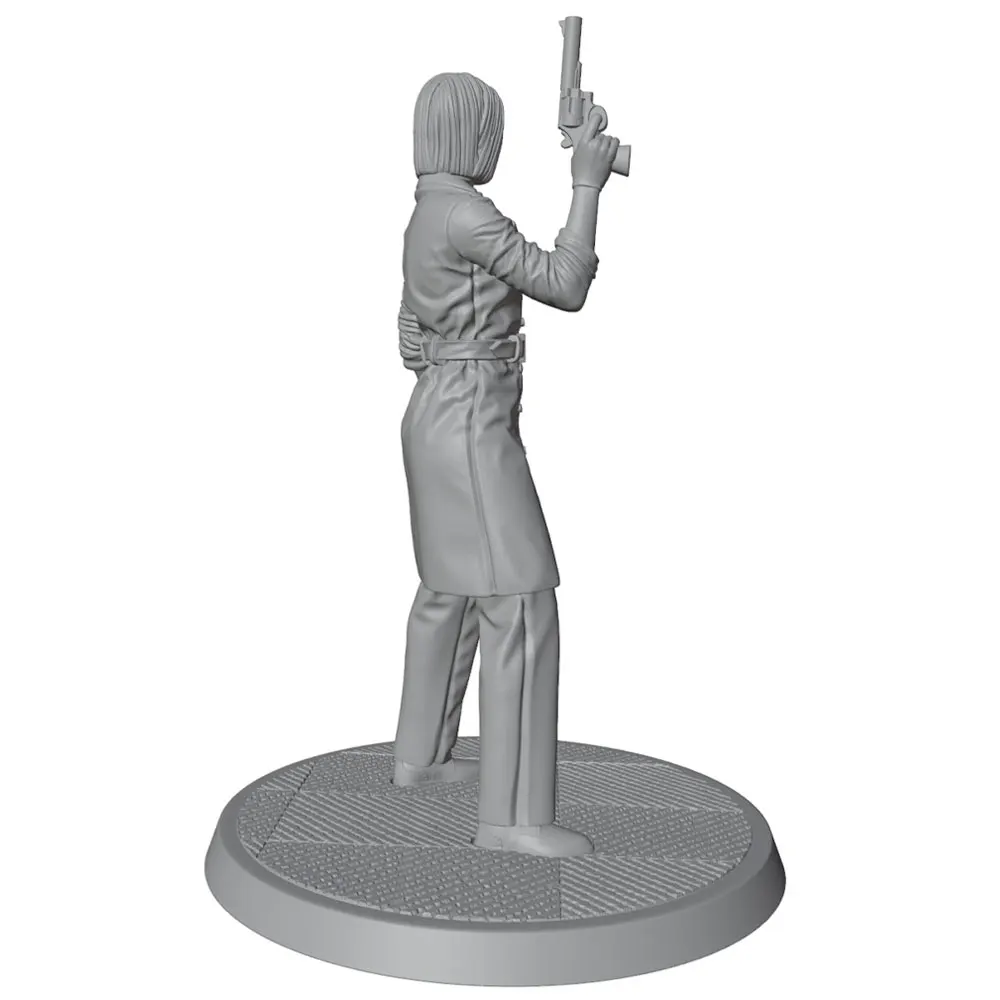 Figura de colección mujer con revólver 75mm resina sin pintar 1/24 - imagen 4