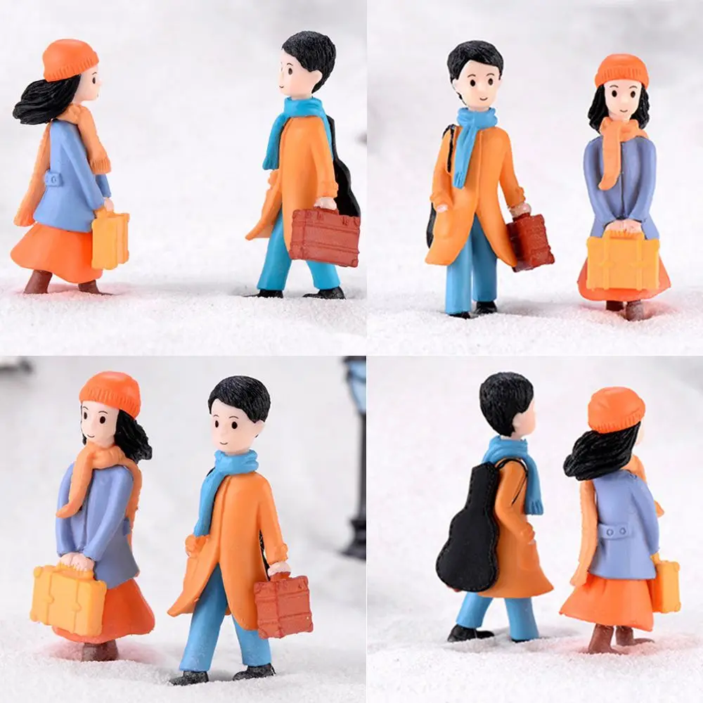 Cute 2/3Pc Couple Dollhouse Sweety Lovers Grandma Grandpa Ornaments Christmas Decoration Miniatures