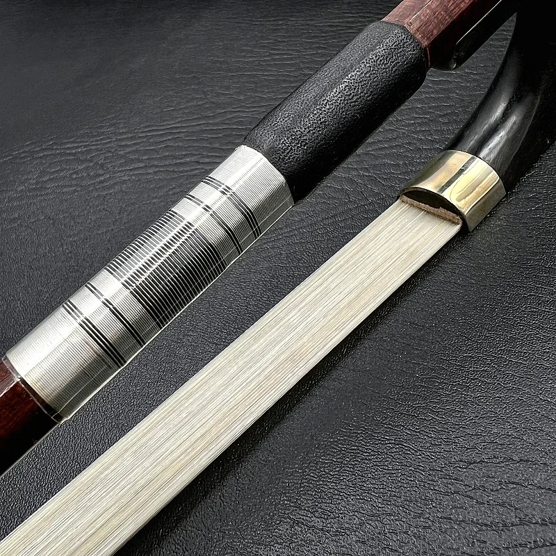 Carbon fiber 1pcs Germany style Pernambuco 3/4 upright double bass bow,copper mounted,white Horsehair Horsetail