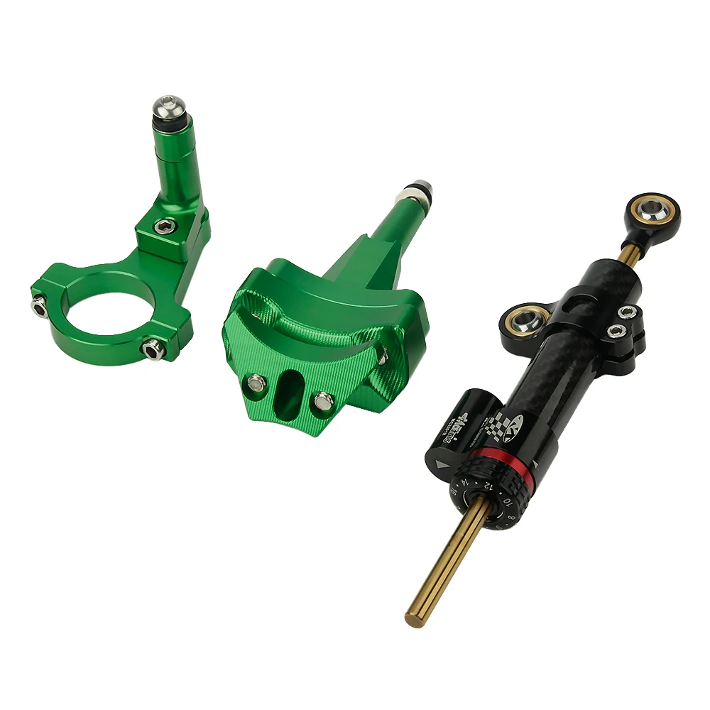 

Motorcycle Adjustable Steering Damper Carbon Fiber Grain Stabilizer for KAWASKAI Ninja400 Ninja 400