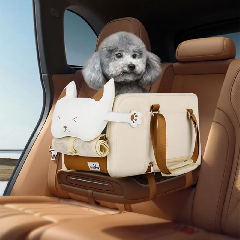 Seggiolino auto per cani di piccola taglia Console centrale seggiolino per animali domestici per auto borsa multifunzionale per animali domestici