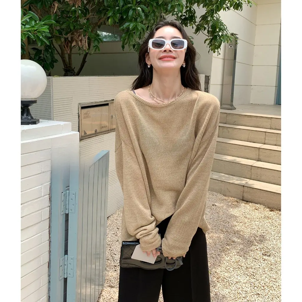 

Women's Linen Long Sleeve Blouse Autumn Fashionable Top Summer New Loose Sun Protection Casual Wear