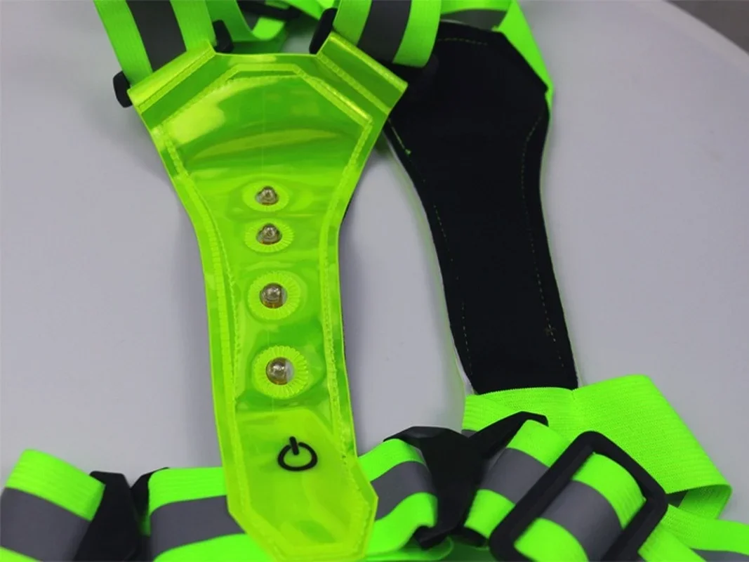 Imagem -06 - Elastic V-shaped Luminous Reflective Vest Led Light Reflective Vest Ajustável Night Running Ciclismo Sports Coletes de Segurança