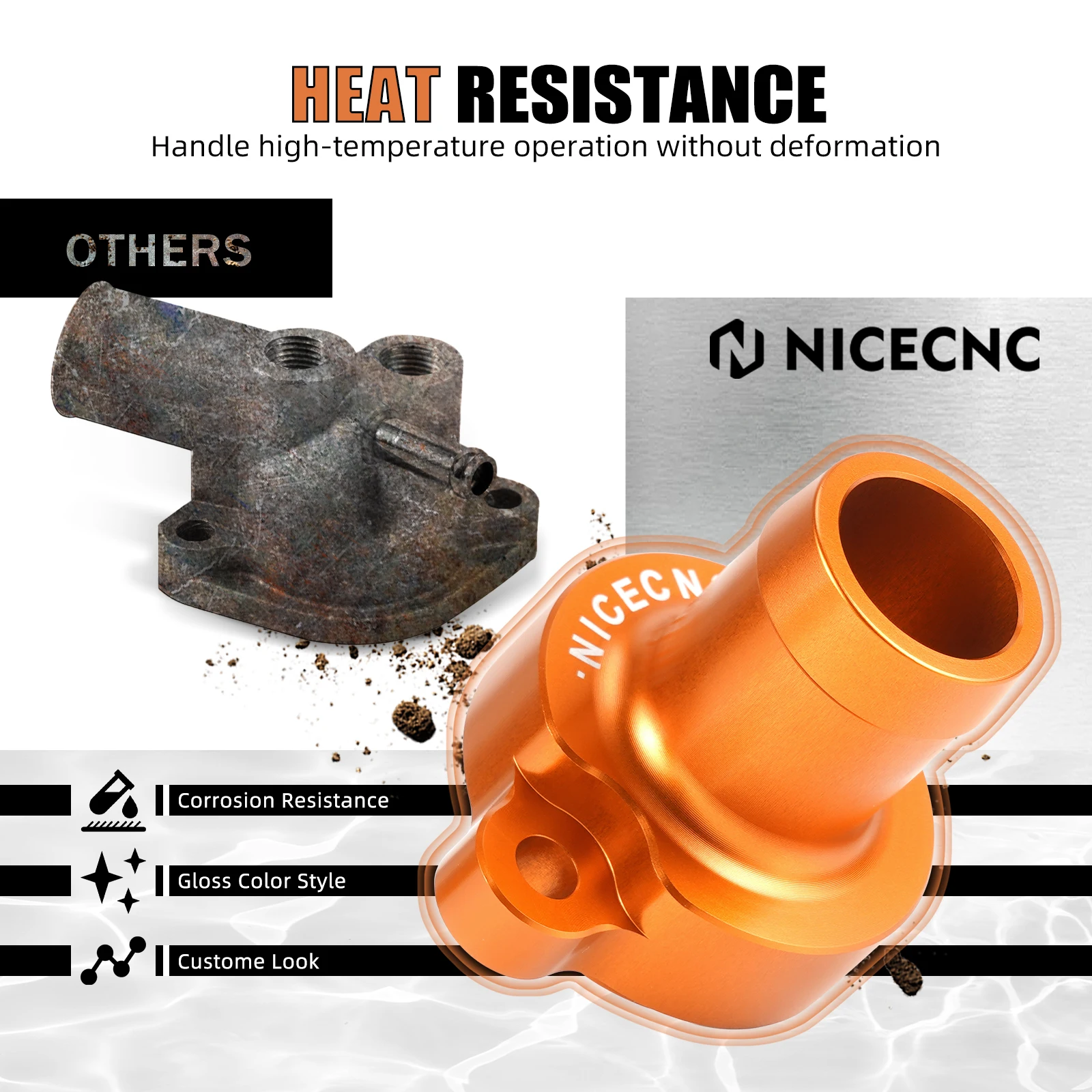 NICECNC Thermostatgehäuseabdeckung für KTM 690 DUKE/DUKE R/Enduro/Enduro R/SMC/SMCR 08–2025 Husqvarna 701 Enduro GasGas 700 SM/ES – Detail 10