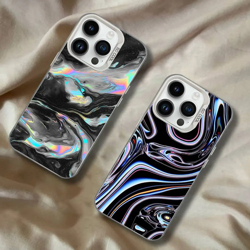 

Psychedelic trippy Holographic Phone Case For iPhone 17,16,15,14,13,12,11Pro,XS,Max,Plus,Mini White Candy Matte Shockproof Cover