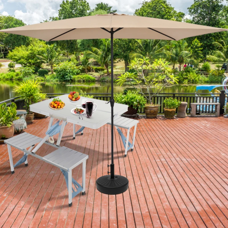 

20" Round Plastic Water Injection Parasol Base Prevent Sunshade From Blowing Away Sturdy Durable PP Material Fine workmanship