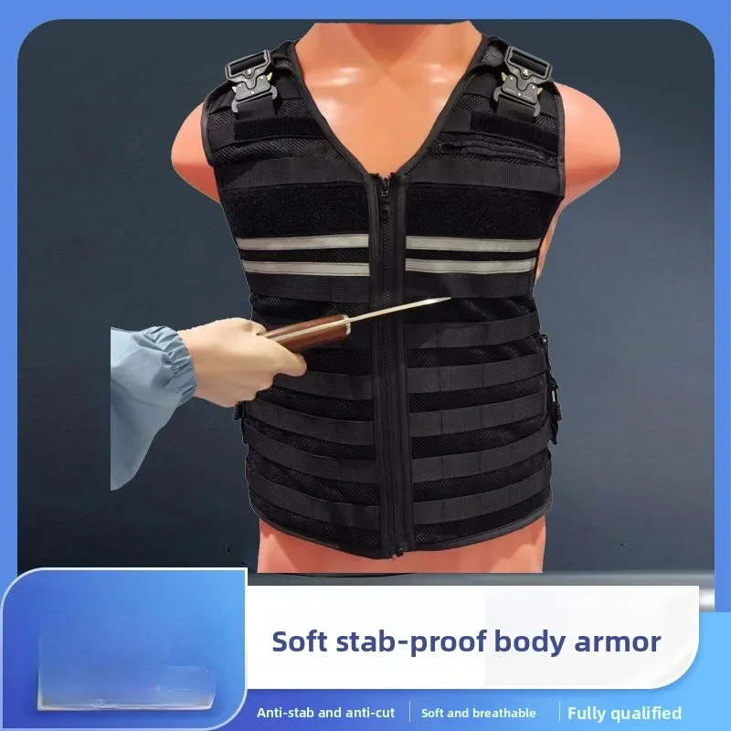 DurableHard Inner Vest Security Protection Full Body Soft Armor Puncture Protection Clothing Wear-resistant Anti-puncture Zipper
