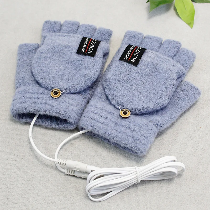 

Electric Heating Gloves Universal Sports Gloves For Men And Women Half Finger Touchscreen Mittens USB Charging Heated Gloves