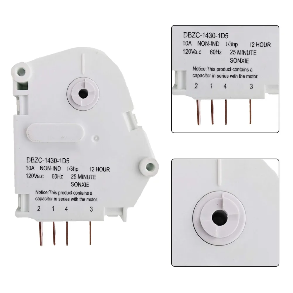 12 Hour Defrost Timer for Refrigerator Systems Operating at 120V 60Hz Direct Replacement for 241705102 4378243