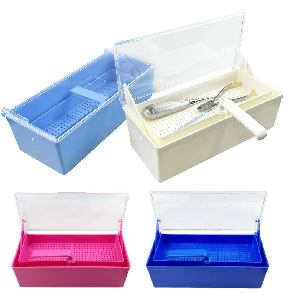 

Dental Lifting Sterilization Box Instrument Disinfection Tray Immersion Case For Forceps Tweezers Scissors Needle Oral Mirror