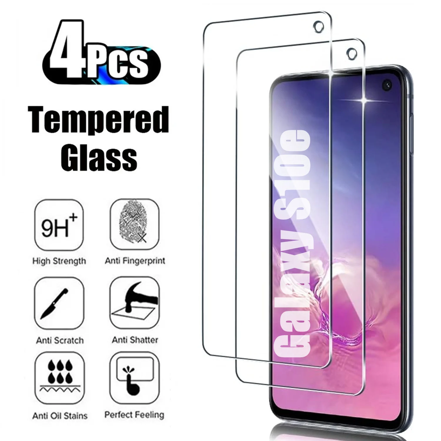 

For Samsung Galaxy S10E,9H 2/4Pcs Screen Protector HD Tempered Glass