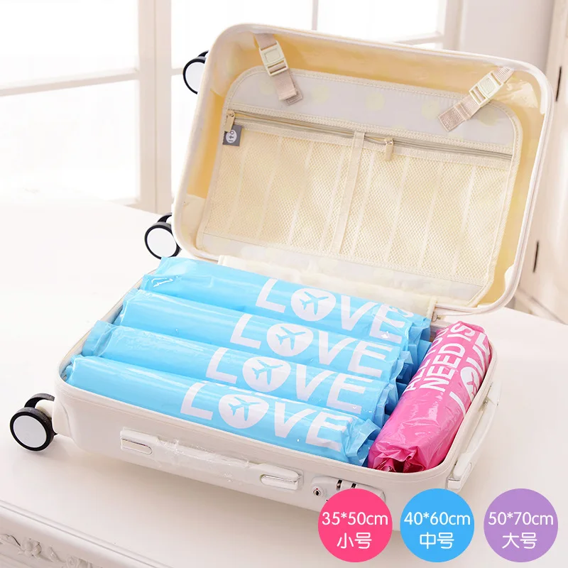 

2Piece Travel vacuum compressed storage bag hand roll waterproof portable compression storage bag