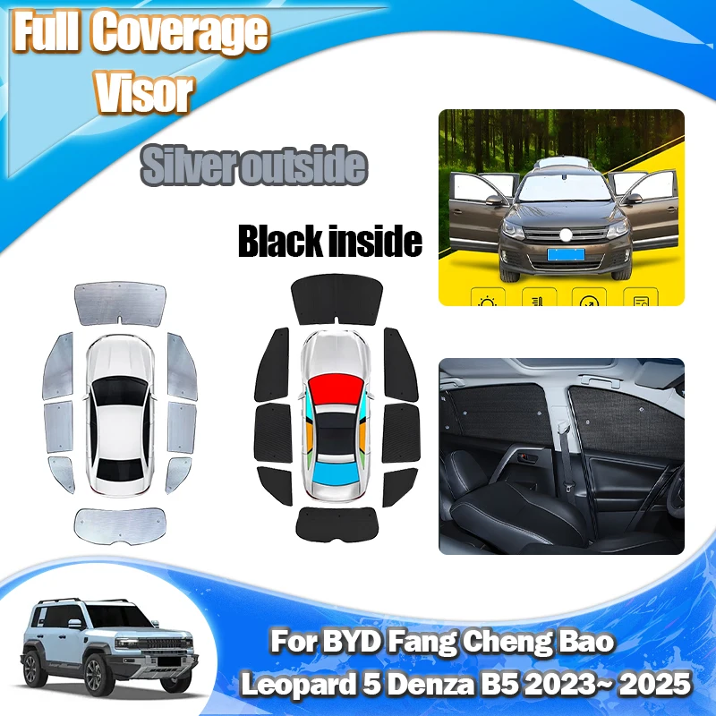 

Автомобильные солнцезащитные козырьки для BYD Fang Cheng Bao Leopard 5 Denza B5 2023 2024 2025, боковой козырек, солнцезащитный крем, анти-УФ, автомобильные аксессуары