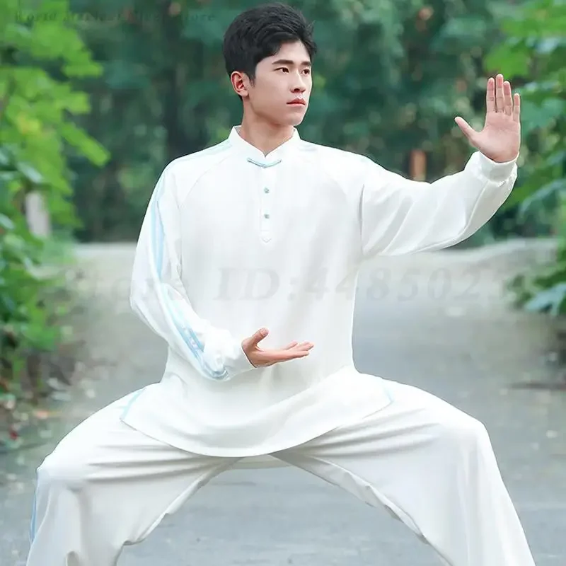 Morning Exercise Martial Arts Clothing for Men Women Tang Suit Chinese Style Tai Chi Uniform Traditional Kung Fu Wushu Costume