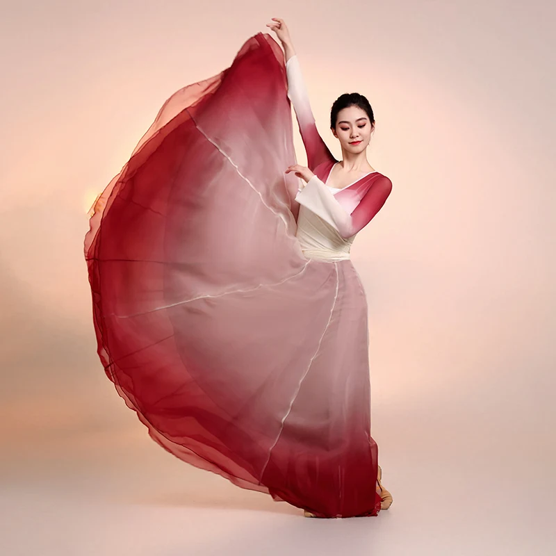 Klasyczna sukienka z gazy do tańca Chiński taniec ludowy Praktyka Występ Starożytne stroje narodowe Scena Dancewear Yangge Clothes