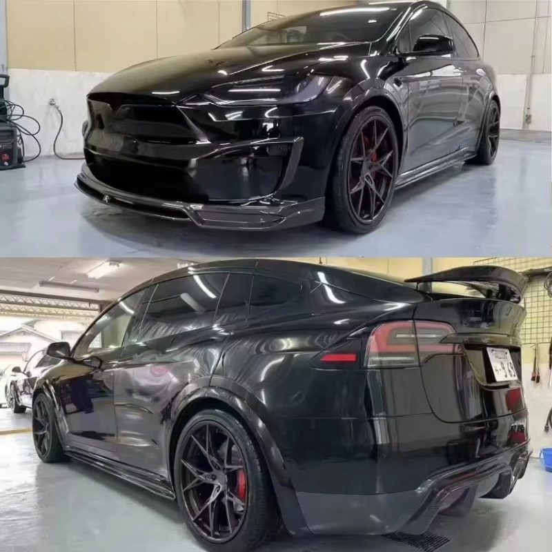 TESL CMST Model X Carbon Fiber Bodykit for 2023+ Front Lip Side Skirts Rear Lip Spoiler Upgrade Front Rear Bumper TT