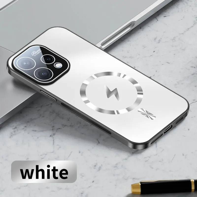 For OPPO Reno 15 Global Case Magnetic Camera Lens Film Protection for Wireless Charging Matte Frosted Back Cover Funda