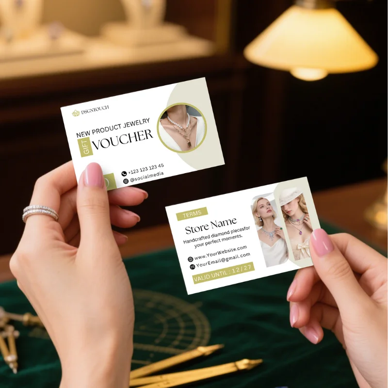 DSGNTOUCH Biglietti da visita laminati opachi personalizzati per gioielleria Boutique di abbigliamento Biglietto da visita di alto lusso Finitura opaca
