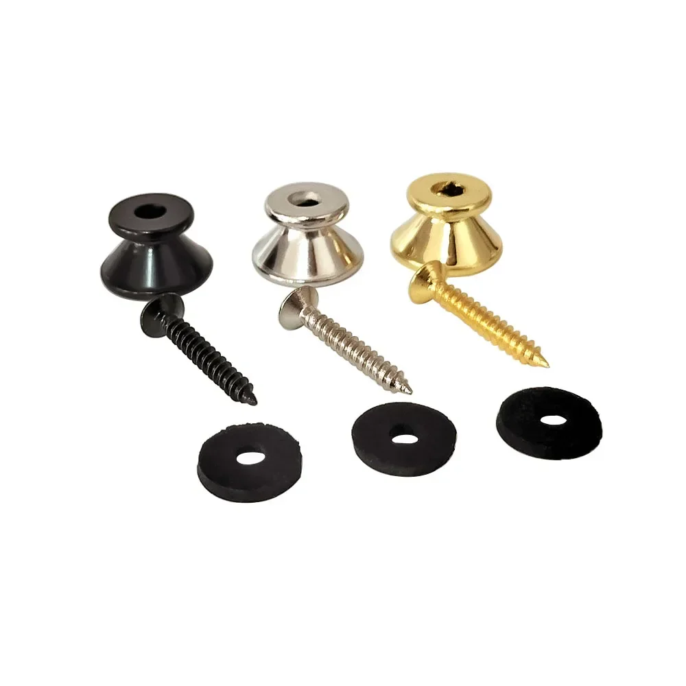 2 ピース/ロット金属ギターボタンエレクトリックベースストラップロックペグ金属エンドウクレレバックルロックピンギターアクセサリーマルチカラー