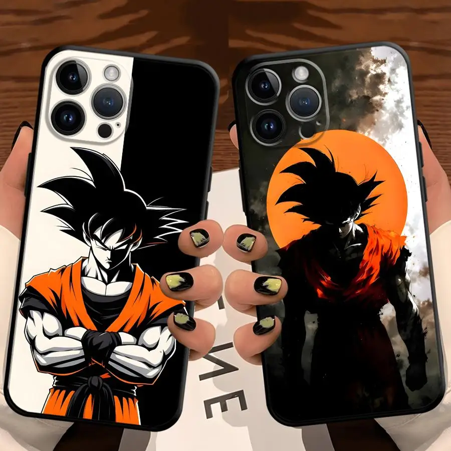 Dragon Ball Goku Case for iPhone 17 Pro Max X XR XS 7 8 SE 13 Mini 14 15 Pro 12 Air 16 Plus 16e 6 6S 11 Black Soft Phone Cover