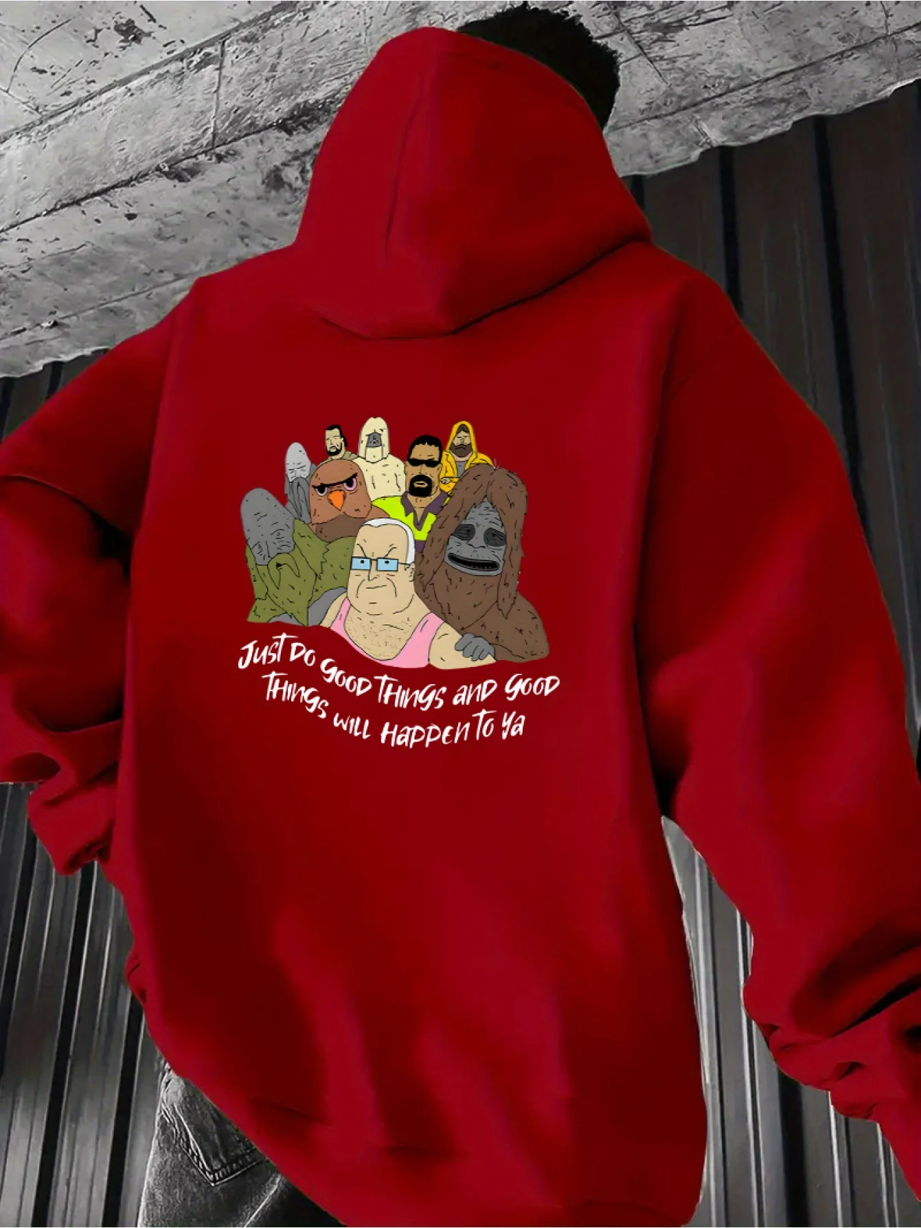 Men's The Big Lez Show Hoodie Hip Hop Sports Casual Streetwear Just Do Good Things Print Oversized Pullover Sweatshirt Tops