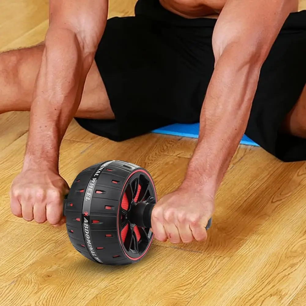 Home Abdominal Exercise Roller Silent Two Wheel Equipment for Core Strength Training for Men Women Promotes Fat Burning