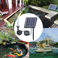 1.5W Solar Water Fountain Pump 160L/h Flow Rate Submersible Water Pump with 8 Nozzles 9.84ft Water Pipe and Stakes Solar Powered
