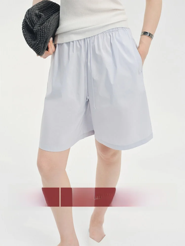 

Amyy Studios Simple R0W High Densi Cotton Blend Elastic Waist Dstring orts Casual Pants for Women Commute Sle