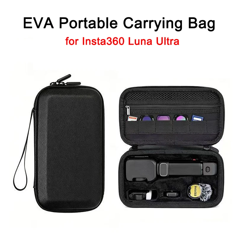 Für Insta 360 Luna Ultra Harte EVA-Schutzhülle Stoßfeste Spritzwassergeschützte Reisetasche mit Handschlaufe